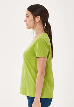 Dames V-hals T-shirt Meadow Green