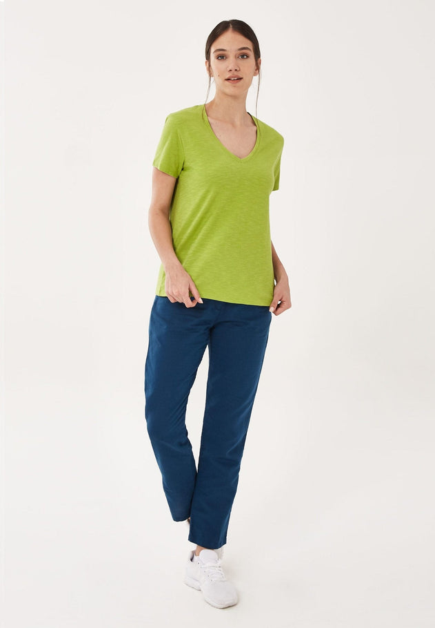 Dames V-hals T-shirt Meadow Green