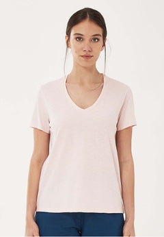 Dames V-hals T-shirt Powder