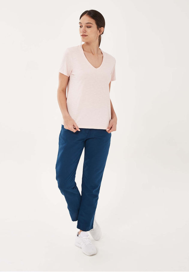 Dames V-hals T-shirt Powder