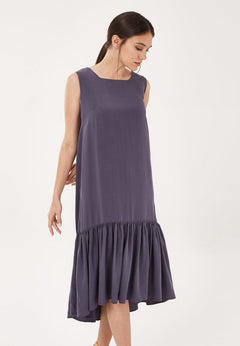 Loose fit Lyocell Jurk Steel