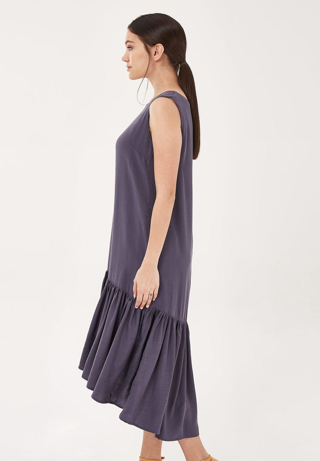 Loose fit Lyocell Jurk Steel
