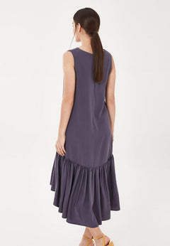 Loose fit Lyocell Jurk Steel