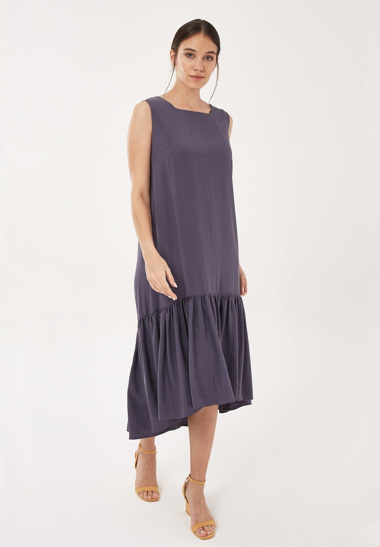Loose fit Lyocell Jurk Steel
