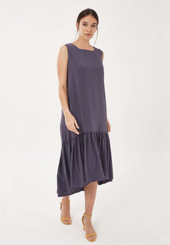 Loose fit Lyocell Jurk Steel