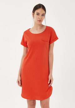 Linnenmix Jersey Jurk Rood