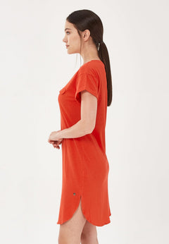 Linnenmix Jersey Jurk Rood