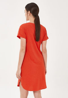 Linnenmix Jersey Jurk Rood