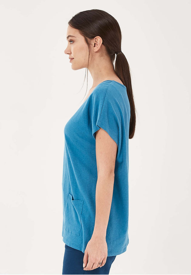 Dames Linnenmix T-shirt Ocean