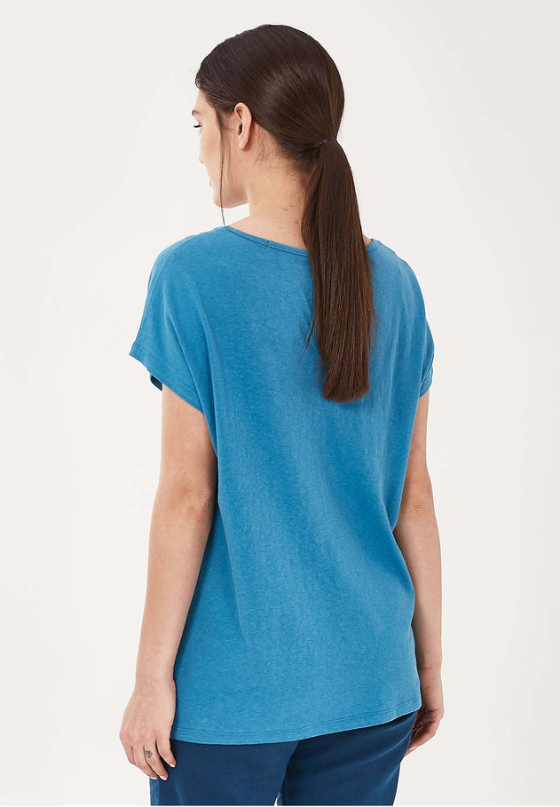 Dames Linnenmix T-shirt Ocean