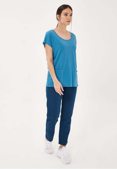 Dames Linnenmix T-shirt Ocean