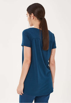 Lyocellmix Ronde hals T-shirt Marineblauw