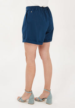 Geplooid Short Marineblauw