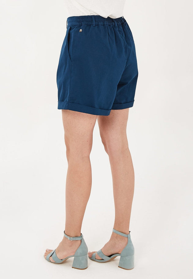 Geplooid Short Marineblauw