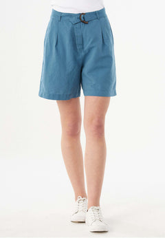 Met ceintuur Linnen-katoen Short Petrol Blue