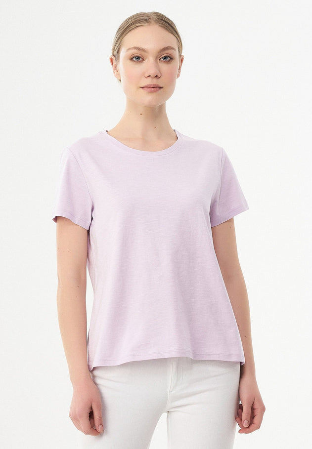 Women's Basic Round Neck T-Shirt Lavender