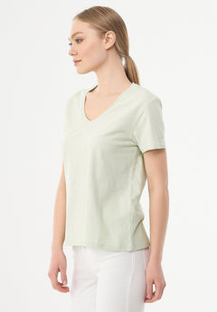 V-hals T-shirt Sage Green
