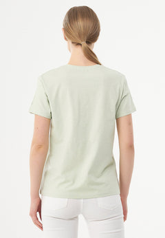V-hals T-shirt Sage Green