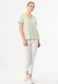 V-hals T-shirt Sage Green