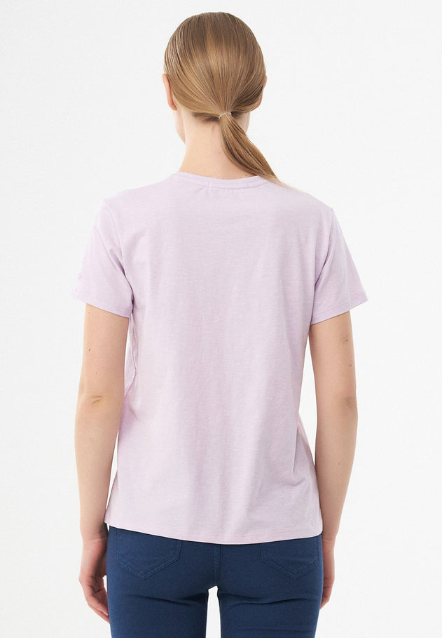 V-hals T-shirt Lavender Fog