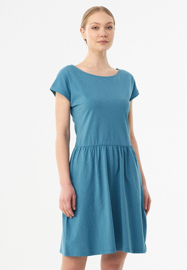 Slub jersey Jurk Petrol Blue Green