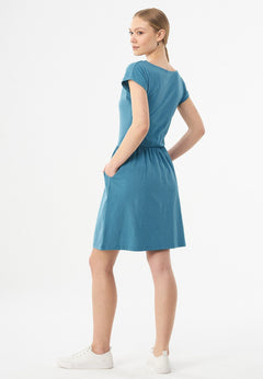 Slub jersey Jurk Petrol Blue Green