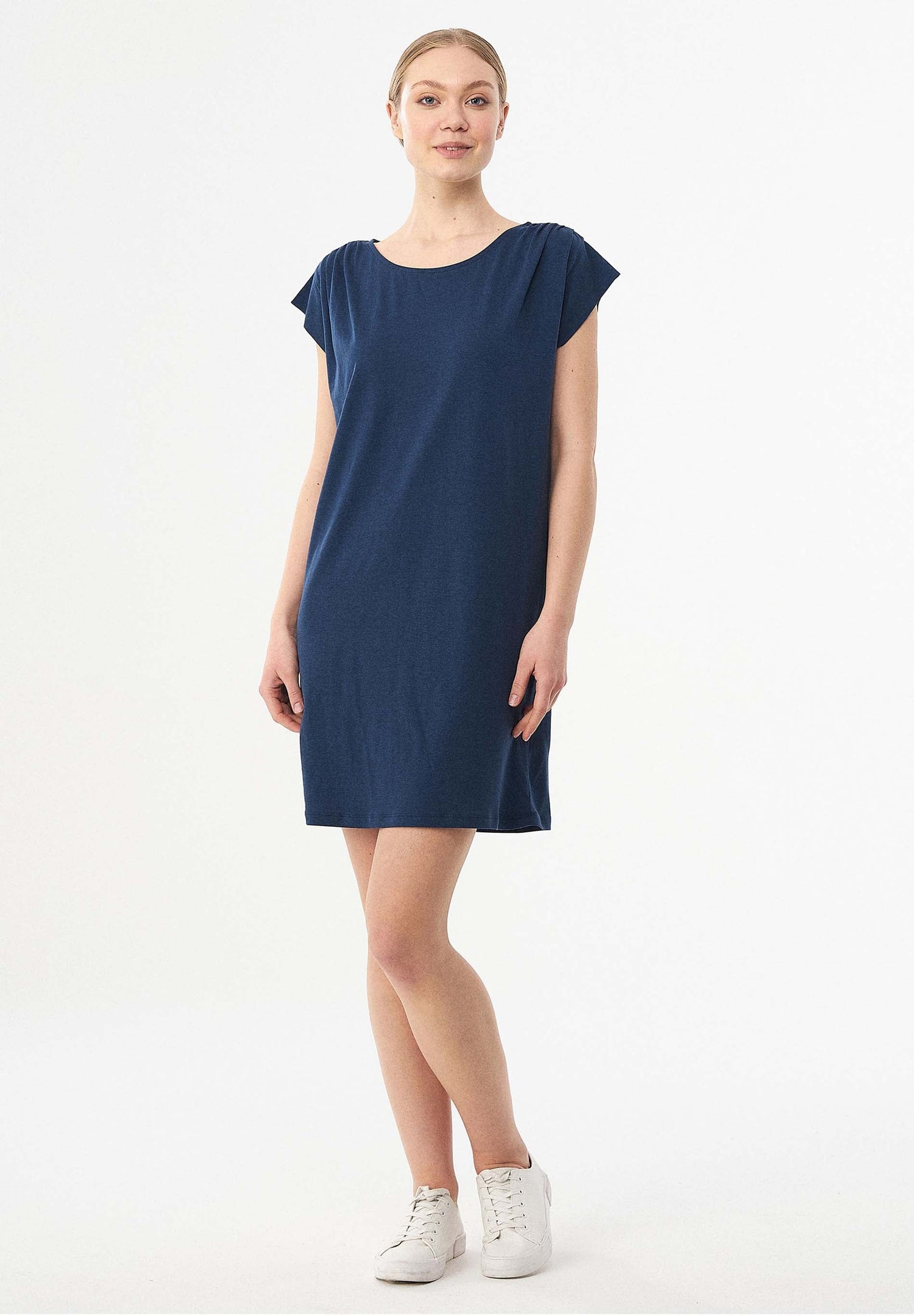 Lyocellmix Jersey Minijurk Marineblauw