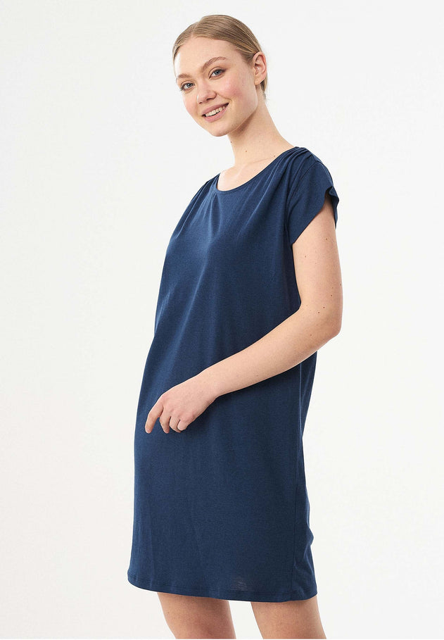 Lyocellmix Jersey Minijurk Marineblauw