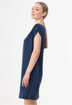 Lyocellmix Jersey Minijurk Marineblauw