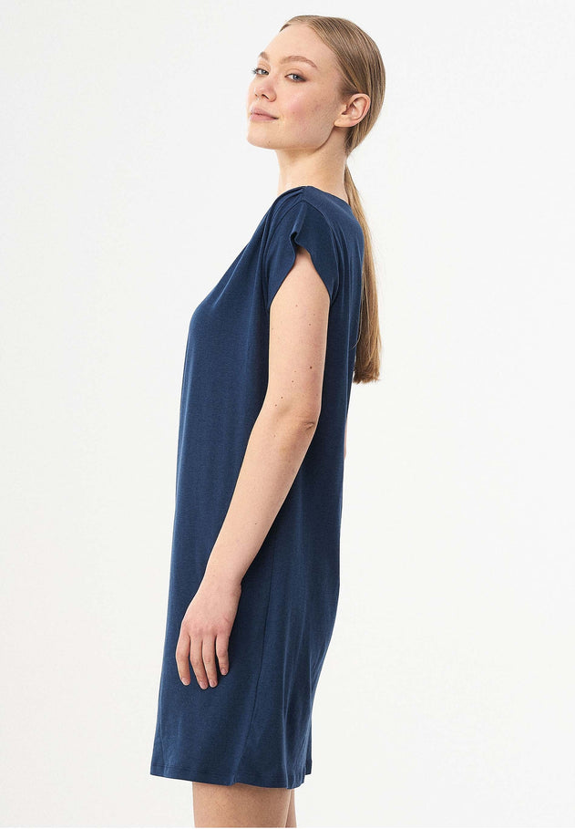 Lyocellmix Jersey Minijurk Marineblauw