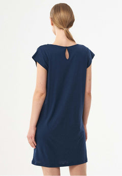 Lyocellmix Jersey Minijurk Marineblauw