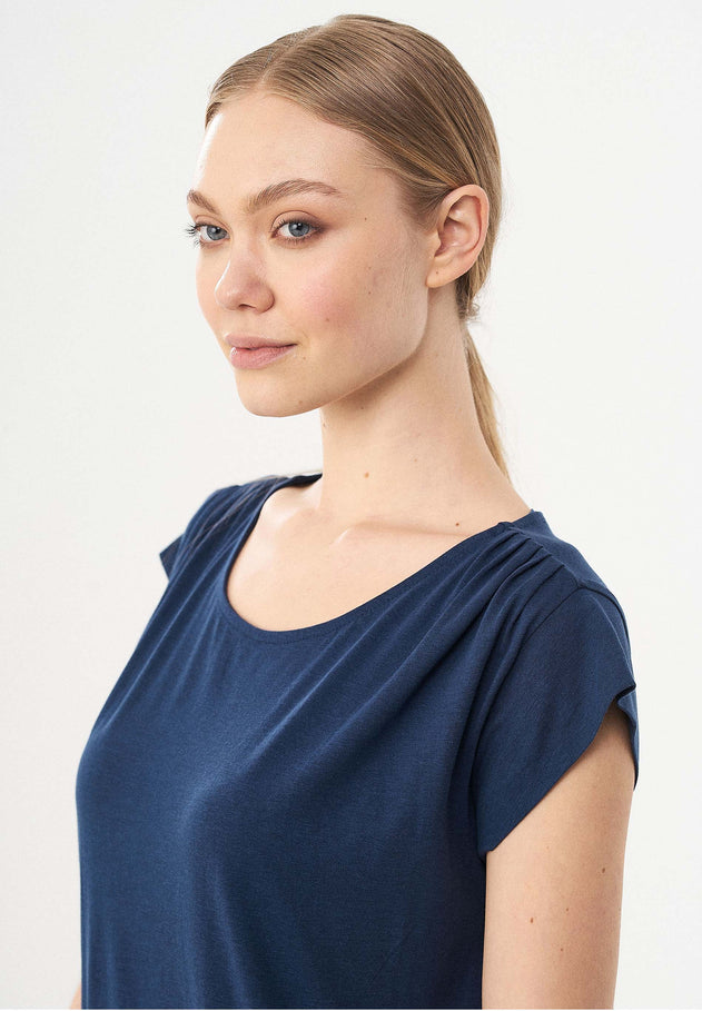 Lyocellmix Jersey Minijurk Marineblauw