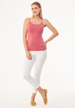 Dames Lyocellmix Spaghettibandjestop Desert Rose