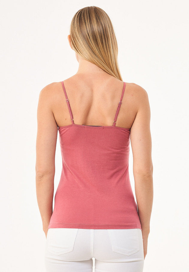 Dames Lyocellmix Spaghettibandjestop Desert Rose