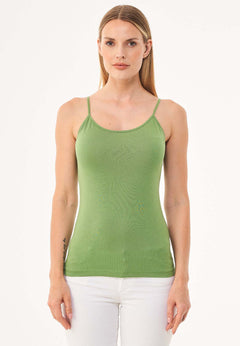 Dames Lyocellmix Spaghettibandjestop Grass Green