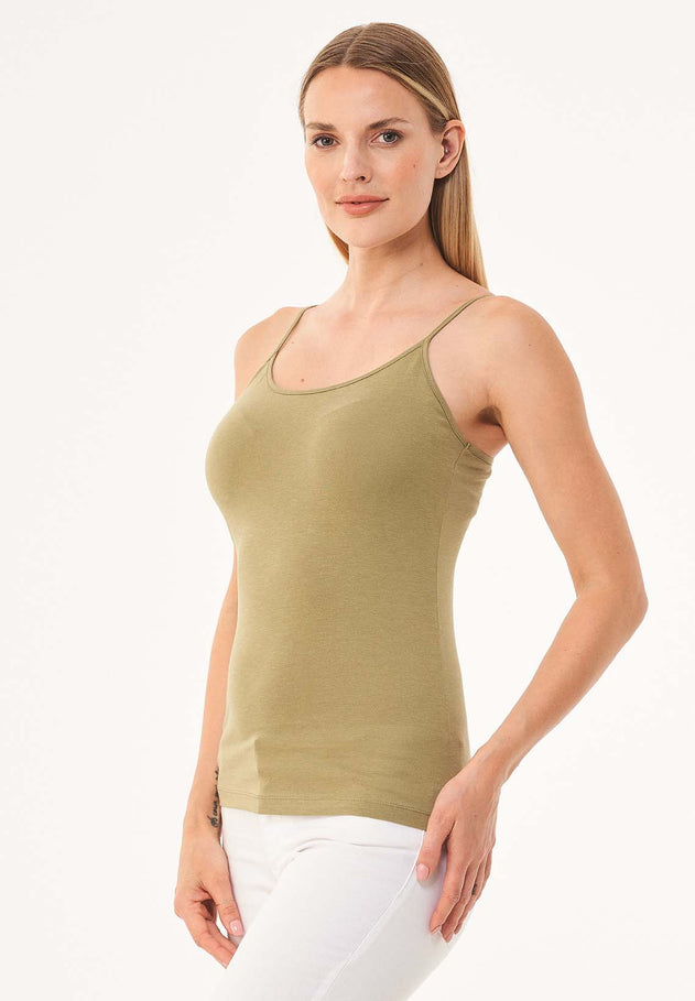 Women's Lyocell Blend Spaghetti Strap Top Olive