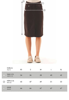 Organication size chart WOR14313