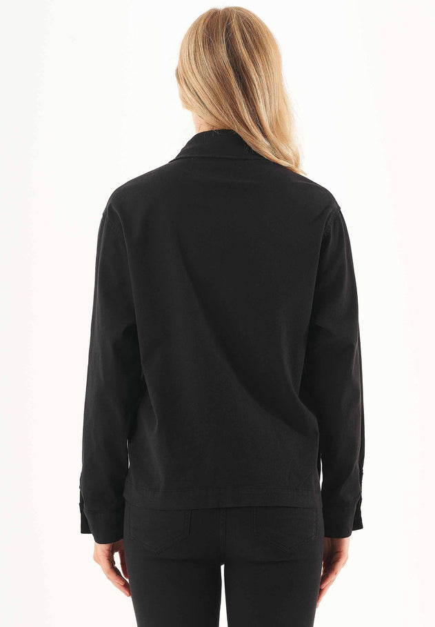 Women's Oversized Shirt Jacket Black