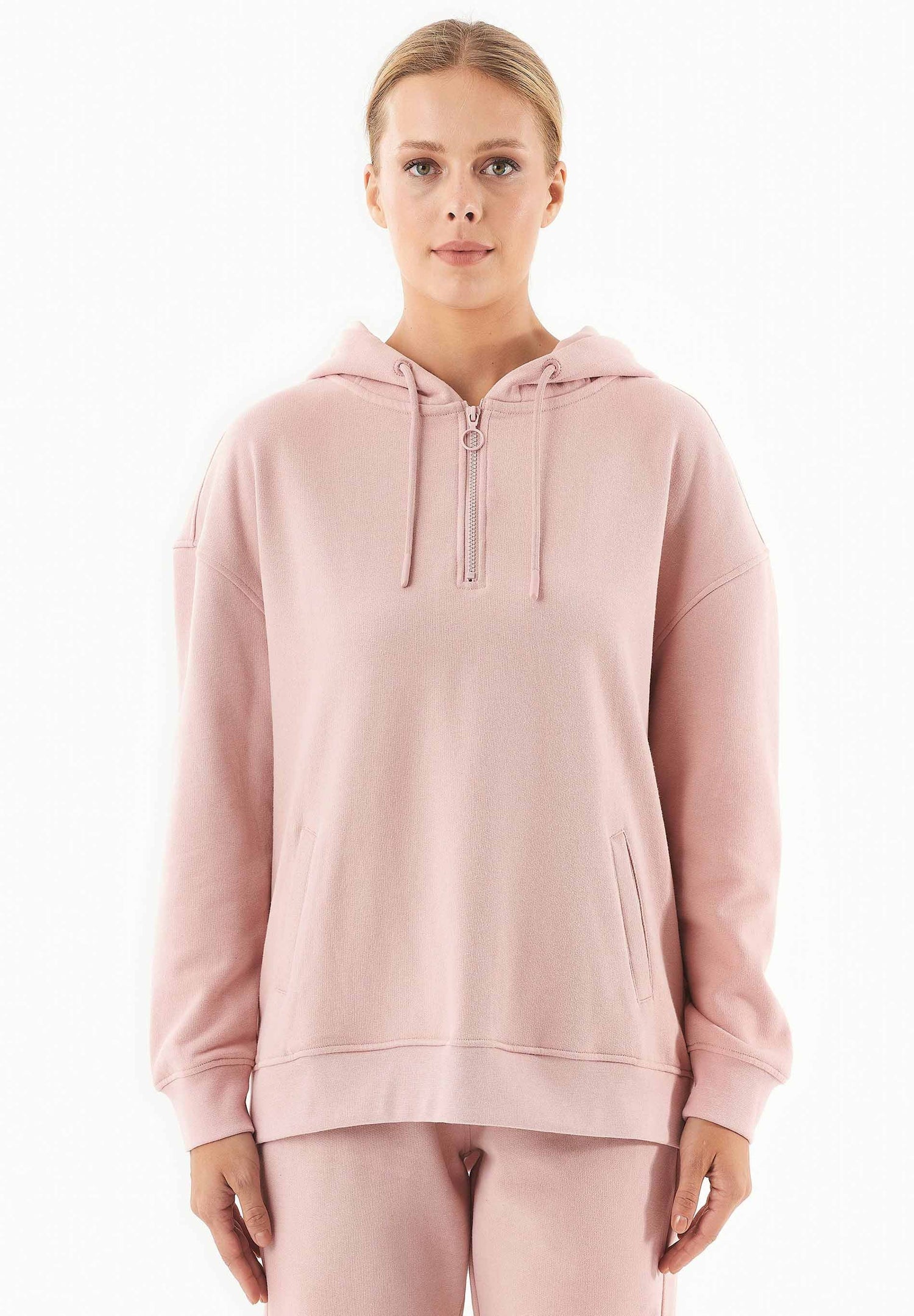 Quarter-zip Hoodie Oudroze