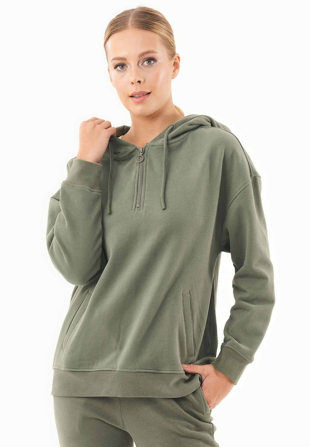 Quarter-zip Hoodie Middenolijf