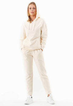 Quarter-zip Hoodie Gebroken wit