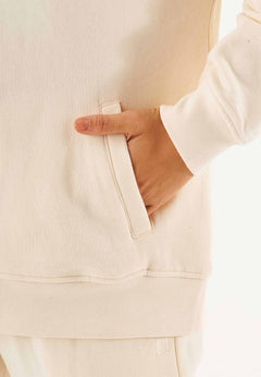 Quarter-zip Hoodie Gebroken wit