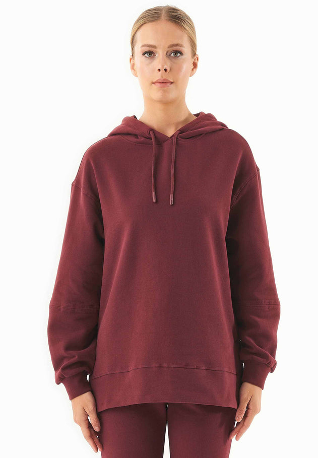 Balloon Sleeve Organic Cotton Hoodie Bordeaux