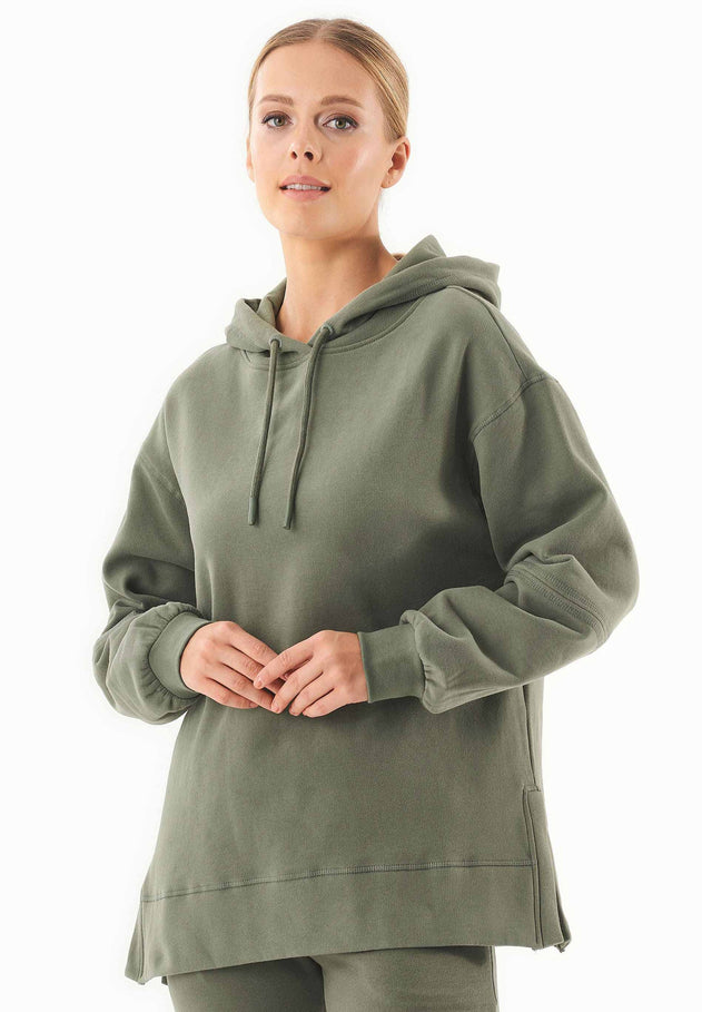 Ballonmouw Hoodie Middengroen