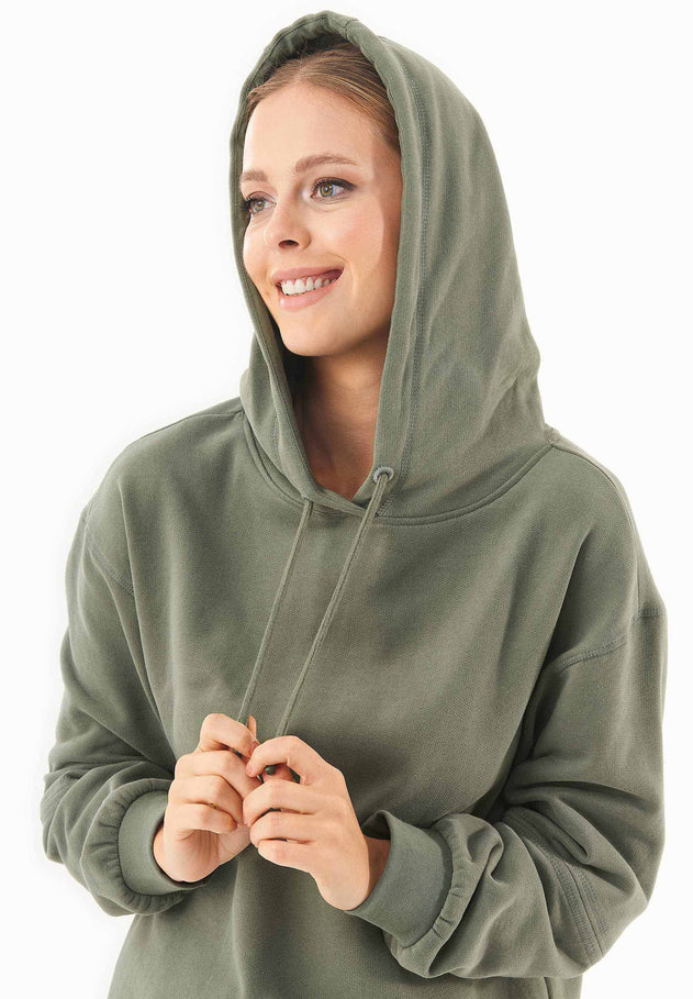 Ballonmouw Hoodie Middengroen
