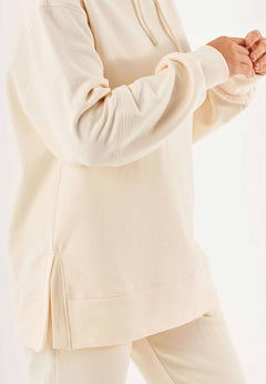 Balloon Sleeve Organic Cotton Hoodie Off White