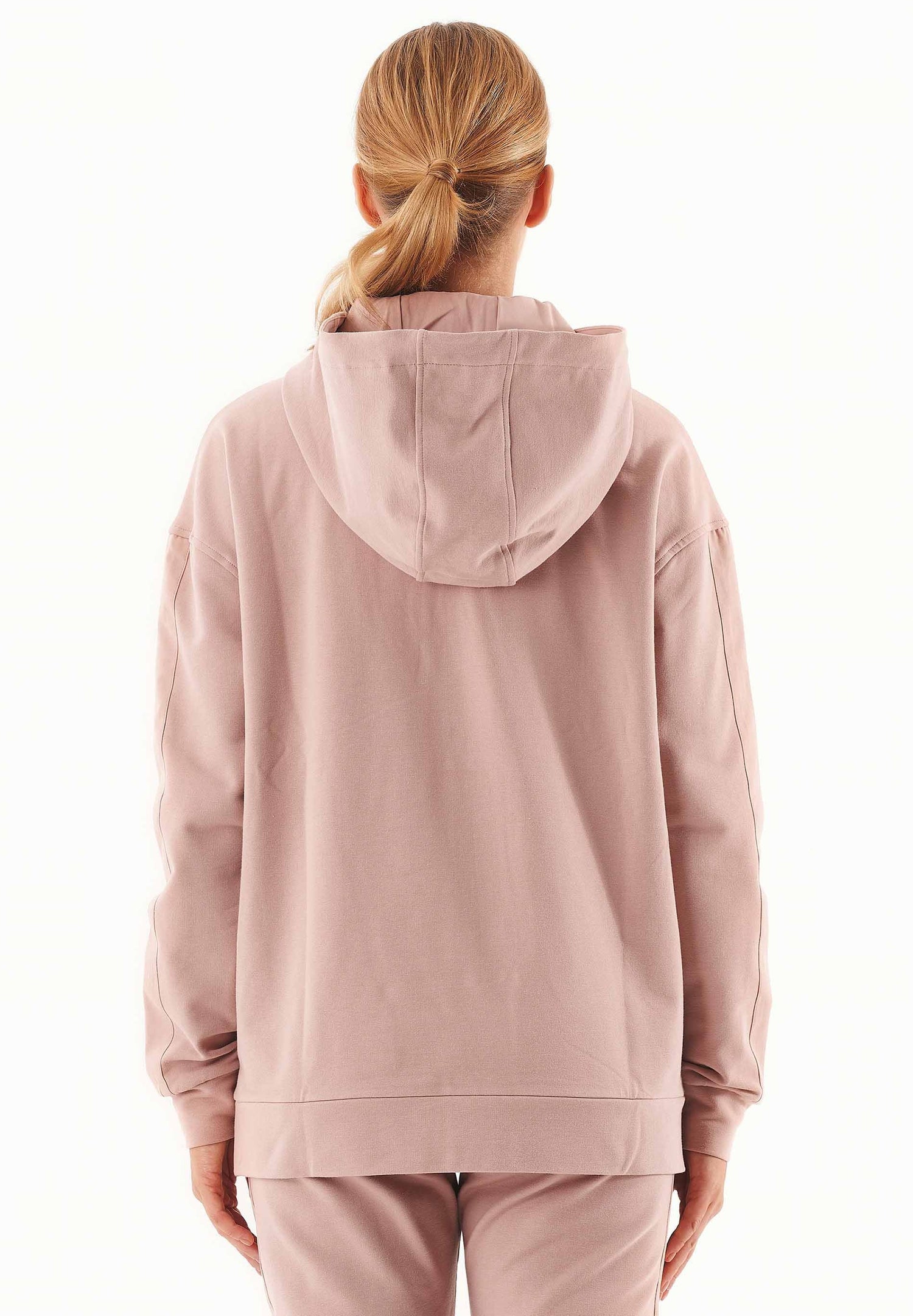 Dames Half-zip Hoodie Misty Rose