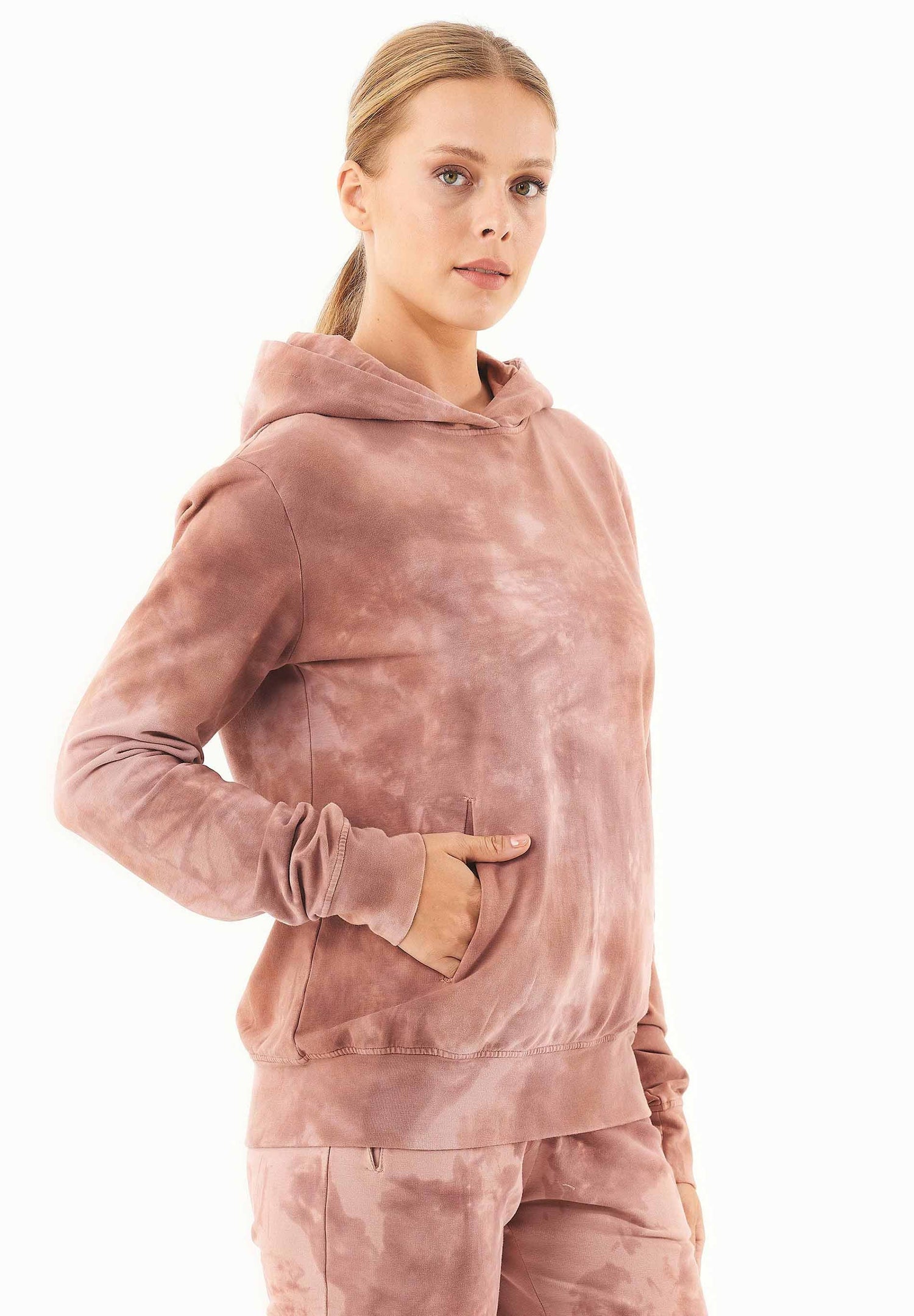 Tie-dye Hoodie Misty Rose