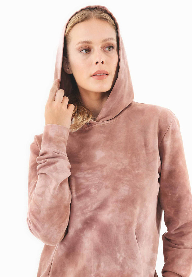 Tie-dye Hoodie Misty Rose
