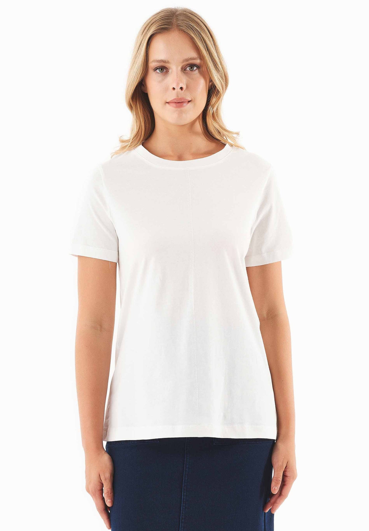 Voornaad T-shirt Gebroken wit